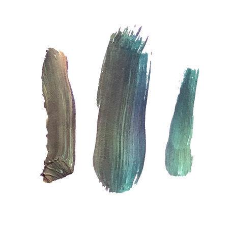 Vector colorful set with oil paint spot background, texture hand drawn illustration.のイラスト素材
