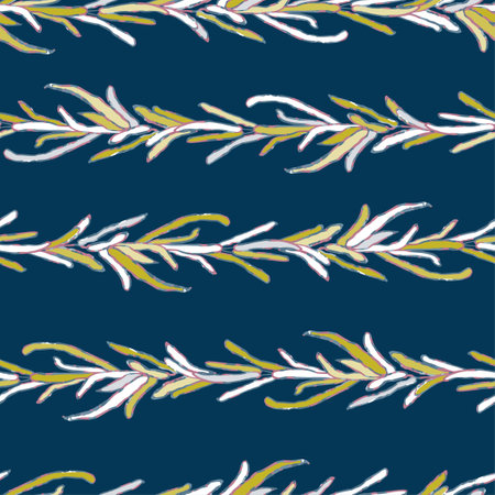 Vector seamless background with colorful illustration of herbs, plants.のイラスト素材