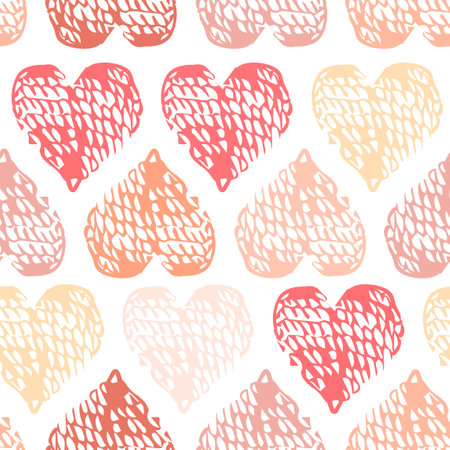 Vector seamless background with colorful heart shape.のイラスト素材
