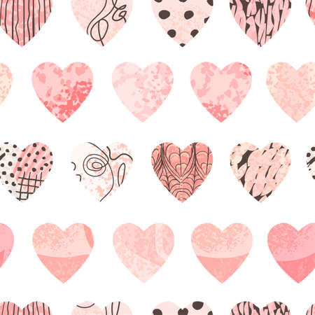Vector seamless background with colorful heart shape.のイラスト素材