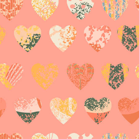 Vector seamless background with colorful heart shape.のイラスト素材