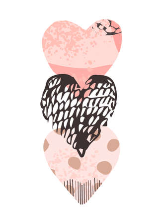 Vector illustration with hand-drawn heart shepe. My love.のイラスト素材