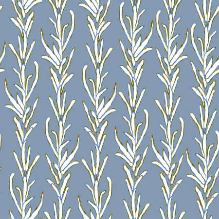 Vector seamless background with colorful illustration of herbs, plants. Use it for wallpaper, textile print, pattern fills, web page, surface textures, wrapping paper, design of presentationのイラスト素材
