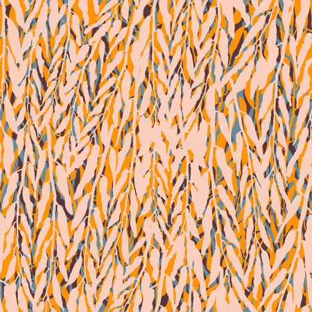 Vector seamless background with colorful illustration of herbs, plants. Use it for wallpaper, textile print, pattern fills, web page, surface textures, wrapping paper, design of presentationのイラスト素材
