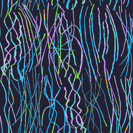 Vector modern seamless background with colorful hand drawn abstract lines, doodles. Use it for wallpaper, textile print, pattern fills, web, surface texture, wrapping paper, design of presentationのイラスト素材