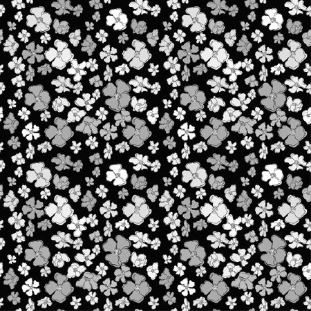 Vector seamless pattern with illustration of beautiful flowers. For wallpaper, textile print, pattern fills, web page, surface textures, wrapping paper, design of presentation, graphic designの写真素材