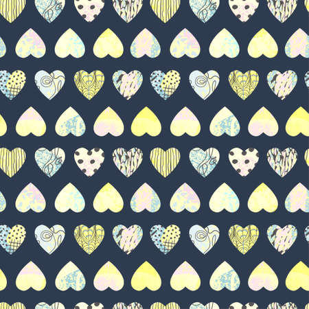Vector seamless background with colorful heart shape. Use it for wallpaper, textile print, pattern...
