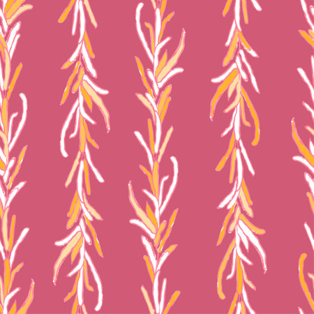 Vector seamless background with colorful illustration of herbs, plants. Use it for wallpaper, textile print, pattern fills, web page, surface textures, wrapping paper, design of presentationのイラスト素材