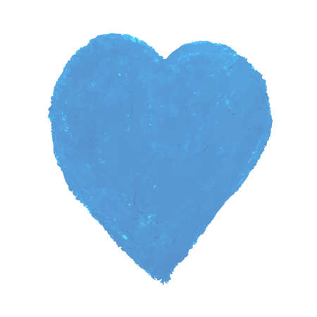 Vector colorful illustration of heart shape drawn with blue colored chalk pastel. Elements for design greeting card, poster, banner, Social Media post, invitation, sale, brochure, other graphic designのイラスト素材