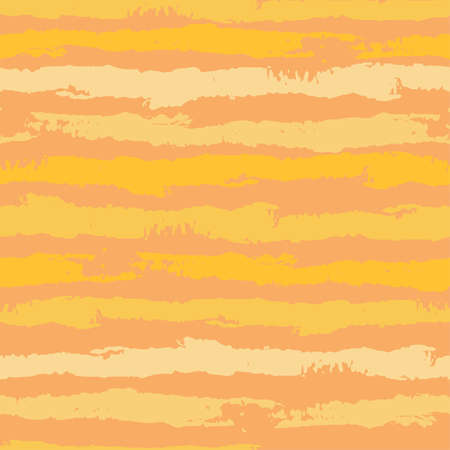 Vector yellow horizontal striped seamless pattern with brush strokes. Hand painted grange texture. Can be used for wallpaper, pattern fills, web page, surface textures, wrapping paper.のイラスト素材