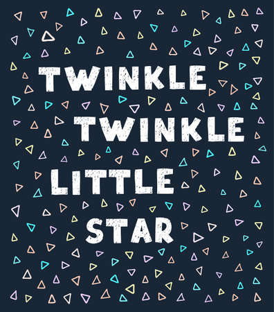 Vector illustration with hand drawn lettering - Little star . Colorful typography design for postcard, banner, t-shirt print, invitation, greeting card, posterのイラスト素材