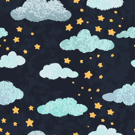 Abstract textured seamless background with night skyのイラスト素材