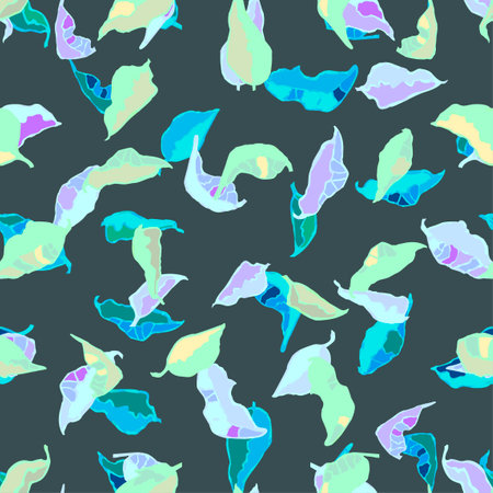 Seamless colorful pattern with foliage and plantsのイラスト素材