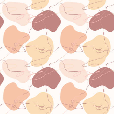 Seamless pattern with colorful hand draw abstract elements, doodlesのイラスト素材
