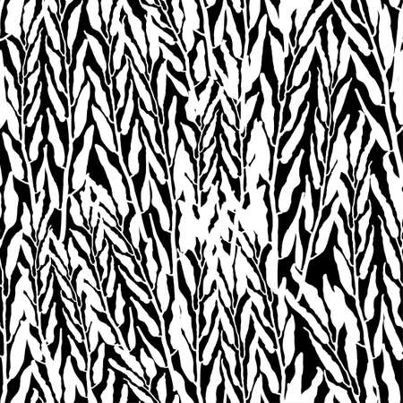 Seamless colorful pattern with foliage and plantsのイラスト素材
