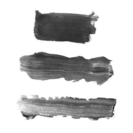 Set with gray abstract stain isolated on white background.のイラスト素材