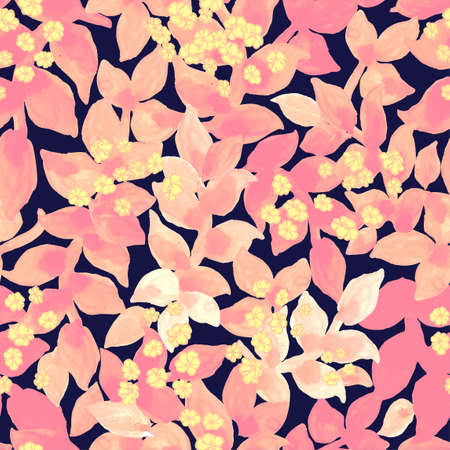 Vector seamless hand drawn floral background. Background with watercolor flowers. Seamless pattern. Can be used for wallpaper, pattern fills, web page background, surface textures, textile print.のイラスト素材