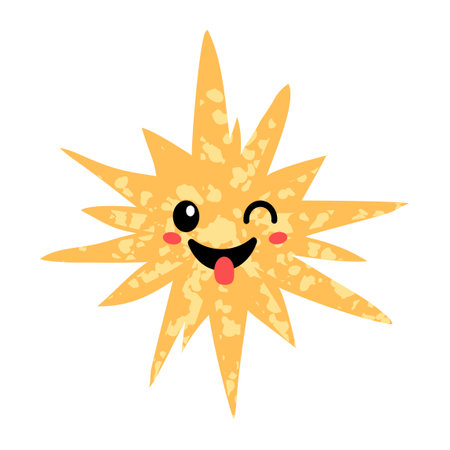 Vector colorful hand draw llustrations of cute star smiling. Use it for your design for greeting cards, nursery, poster, card, birthday party, packaging paper design, baby t-shirts printsのイラスト素材