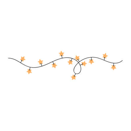 Vector modern colorful illustration of twinkle lights Christmas decoration. Use it as elements for design greeting cards , poster, card, packaging paper designのイラスト素材