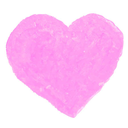 Vector colorful illustration of heart shape drawn with pink colored oil pastels. Elements for design greeting card, poster, banner, Social Media post, invitation, sale, brochure, other graphic designのイラスト素材