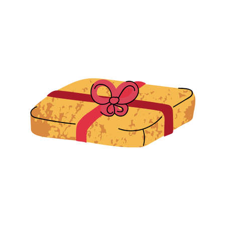 Vector colorful illustration of gift box isolated on whie background. Use it as elements for design greeting cards, poster, card, packaging paper designのイラスト素材