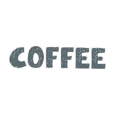 Vector illustration with lettering coffee isolated on white backgroundのイラスト素材