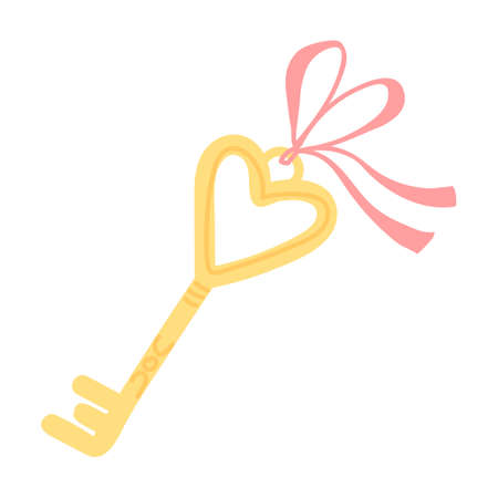Love Key Illustration Isolated on white backgroundのイラスト素材