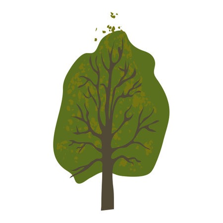 Green Trees Illustration isolated on white backgroundのイラスト素材