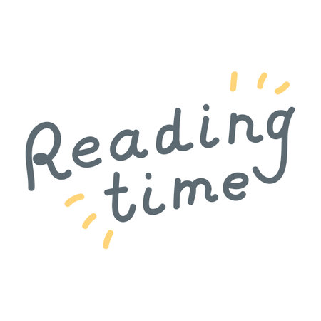 Vector colorful lettering Reading time isolated on white backgroundのイラスト素材