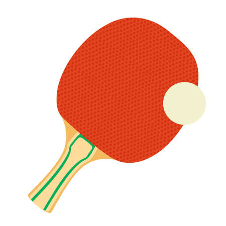 Vector Colorful Illustration of  racket   isolated on white backgroundのイラスト素材