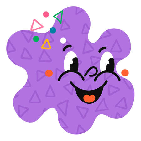 Vector Colorful Illustration of funny comic character in abstract shape. Bright cartoon-styled elements for your design of wallpaper, t-shirt print, graphic print, postersのイラスト素材