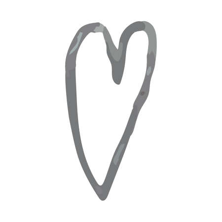 Vector Outline Illustration of Heart Shape isolated on white backgroundのイラスト素材
