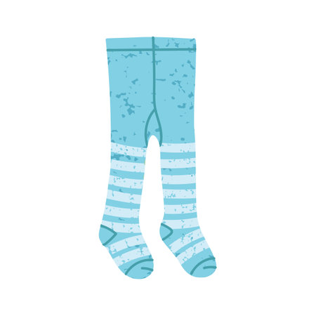 Vector Colorful Illustration of Knit Kids Tights isolated on white backgroundのイラスト素材