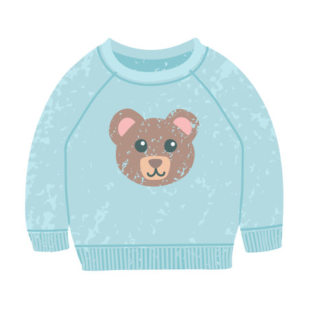 Vector Colorful Illustration of T-shirt with Teddy Bear Print Isolated on White Backgroundのイラスト素材