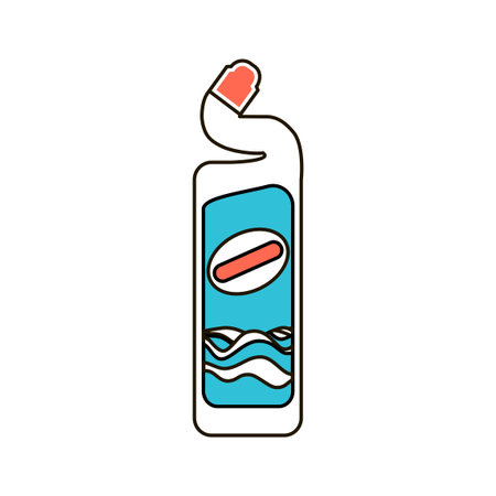 Vector Colorful Illustration of Toilet Cleaner Bottle Isolated on White Backgroundのイラスト素材