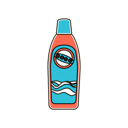 Vector Colorful Illustration of Household Cleaning Bottle Isolated on White Backgroundのイラスト素材