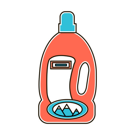 Vector Colorful Illustration of Fabric Softener for Washing Isolated on White Backgroundのイラスト素材