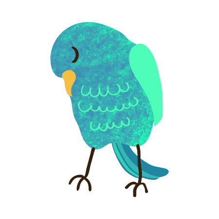 Vector Colorful Illustration of Bird Isolated on White Backgroundのイラスト素材