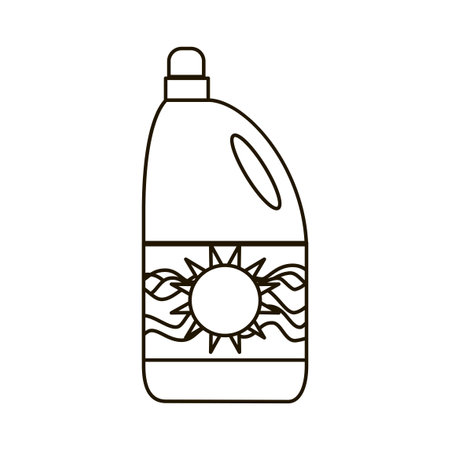 Vector Outline Illustration of Household Cleaning Bottle Isolated on White Backgroundのイラスト素材