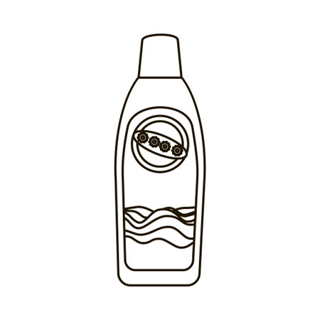 Vector Outline Illustration of Household Cleaning Bottle Isolated on White Backgroundのイラスト素材