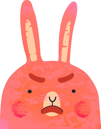 Vector Colorful Illustration of Bunny Isolated on White Backgroundのイラスト素材