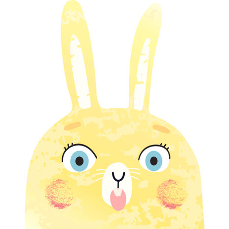 Vector Colorful Illustration of Bunny Isolated on White Backgroundのイラスト素材