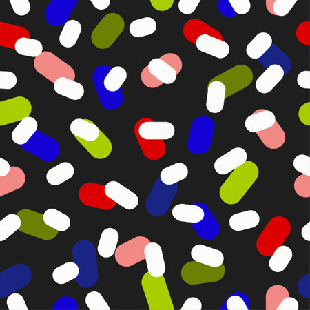 Vector modern seamless pattern with colorful hand draw abstract spots, doodles. Use it for wallpaper, textile print, pattern fills, web page, surface textures, wrapping paper, design presentationのイラスト素材