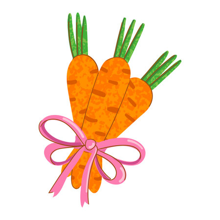 Vector Colorful Illustration of Carrot Isolated on White Backgroundのイラスト素材