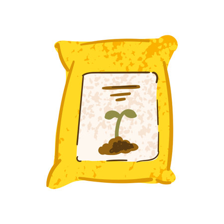 Vector Colorful Illustration of Packing of Soil for Transplanting Plants Isolated on White Backgroundのイラスト素材