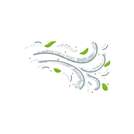 Vector Colorful Illustration of Wind Isolated on White Backgroundのイラスト素材