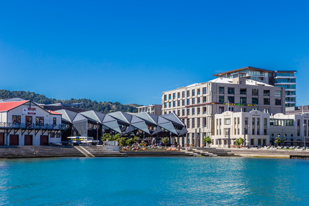 Wellington, New Zealand, February 11 2016 - Wellington Waterfront Lagoonのeditorial素材