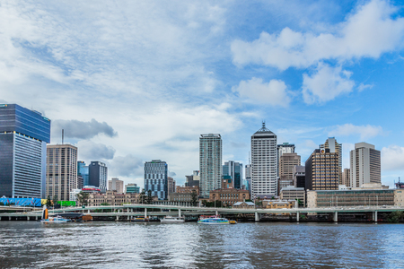 Brisbane, Australia, March 11 2016: Central Business District (CBD) seen from South Bank across the Brisbane River.のeditorial素材