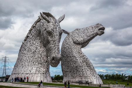 Falkirk, Scotland, UK, June 27, 2016: The world's largest equine sculptures by the artist Andrew Scott.のeditorial素材