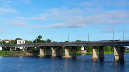 View of the Olginsky bridge on a sunny day.の写真素材